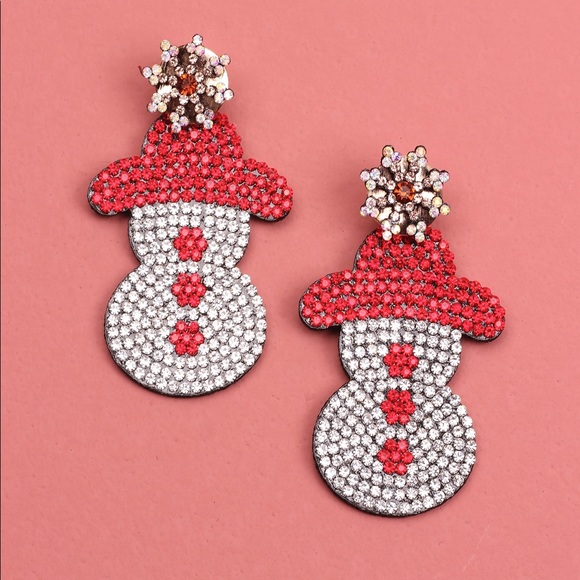 Rhinestone Snowman Snowflake Earrings—2 pairs left - Picture 3 of 4